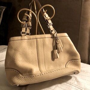 Coach cream leather handbag